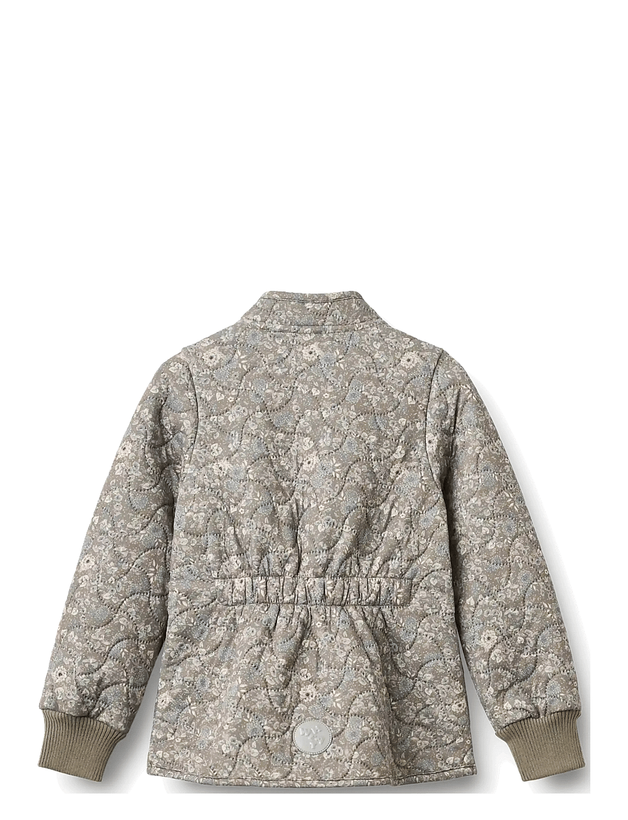 Wheat - Thermo Jacket Thilde - quiltede jakker - grey stone flowers - 1