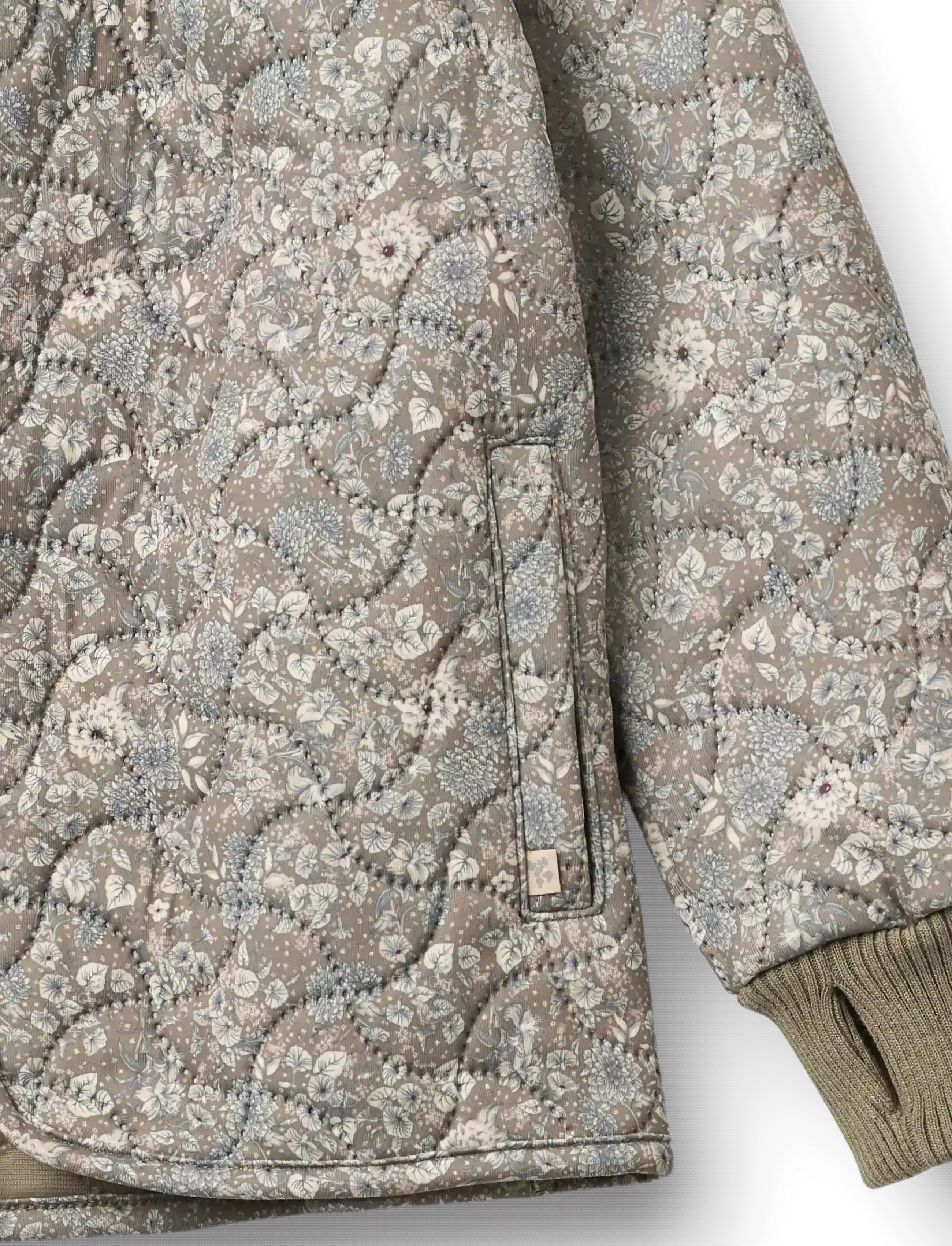Wheat - Thermo Jacket Thilde - quiltede jakker - grey stone flowers - 2