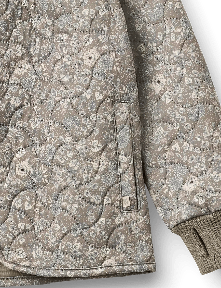 Wheat - Thermo Jacket Thilde - quiltede jakker - grey stone flowers - 2