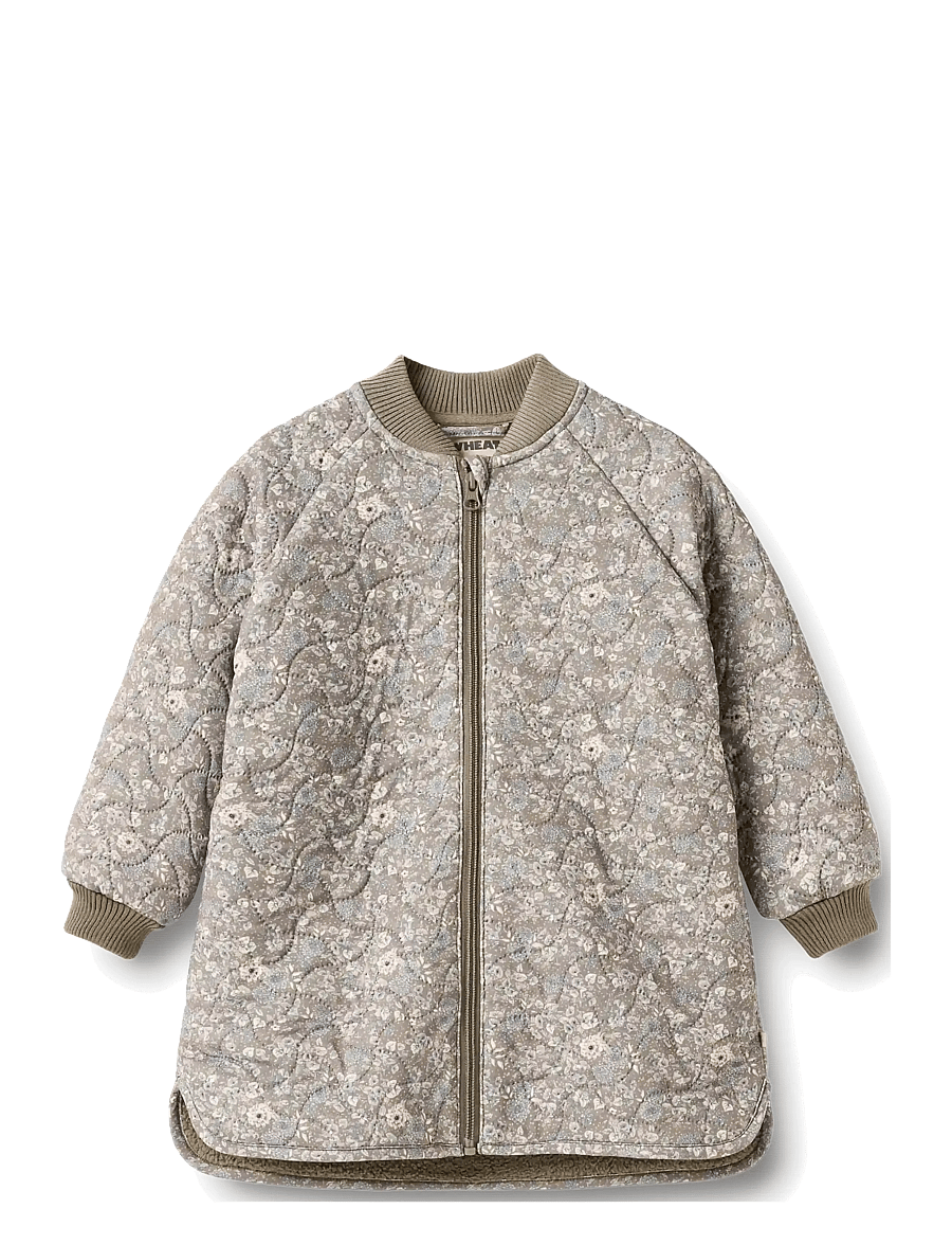 Wheat - Thermo Jacket Helga - thermo jackets - grey stone flowers - 0