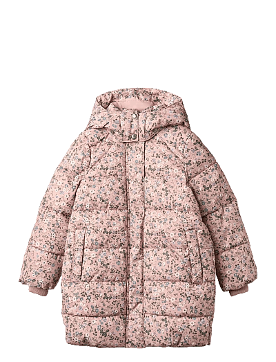 Wheat Puffer Coat Yrsa - Jackets - ROSE POWDER FLOWERS / pink/rose
