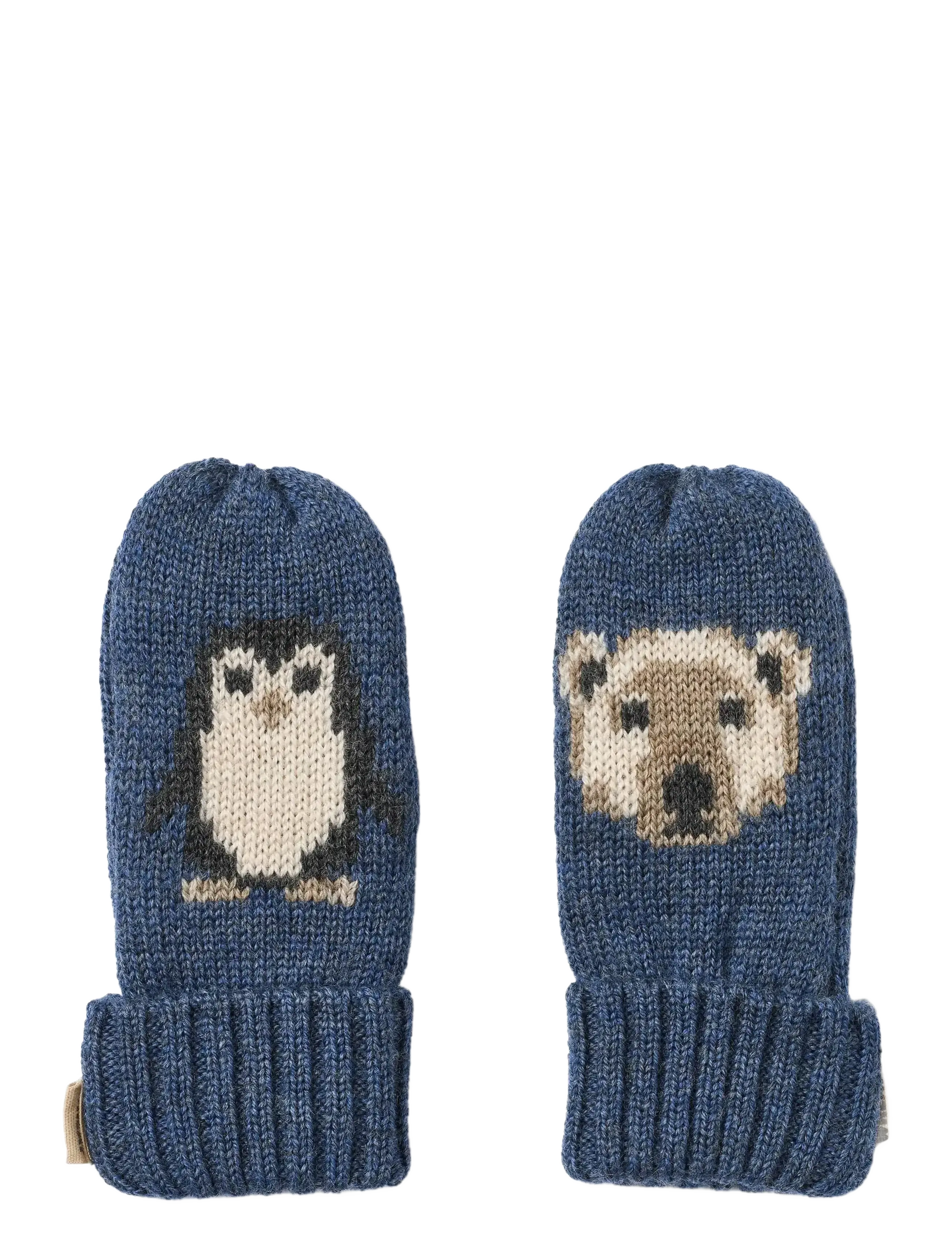 Wheat Jacquard Mittens Towsi, Børn, Jacquard Luffer, Blå, Str: L