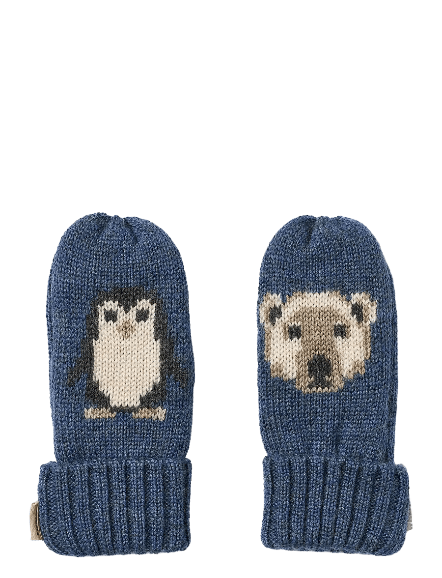 Wheat - Jacquard Mittens Towsi - vantar - blue - 0