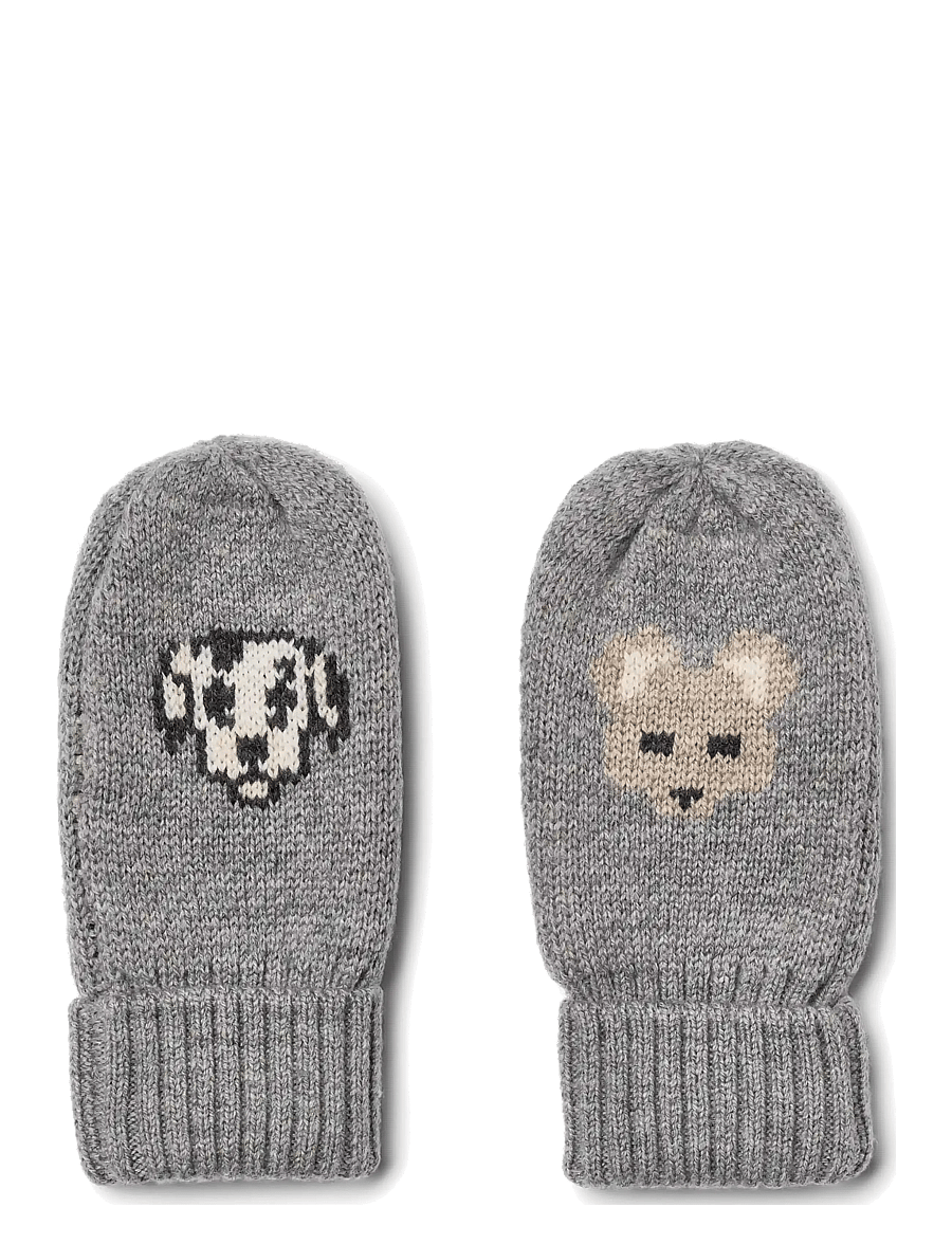 Wheat - Jacquard Mittens Towsi - handschuhe - flint melange - 1