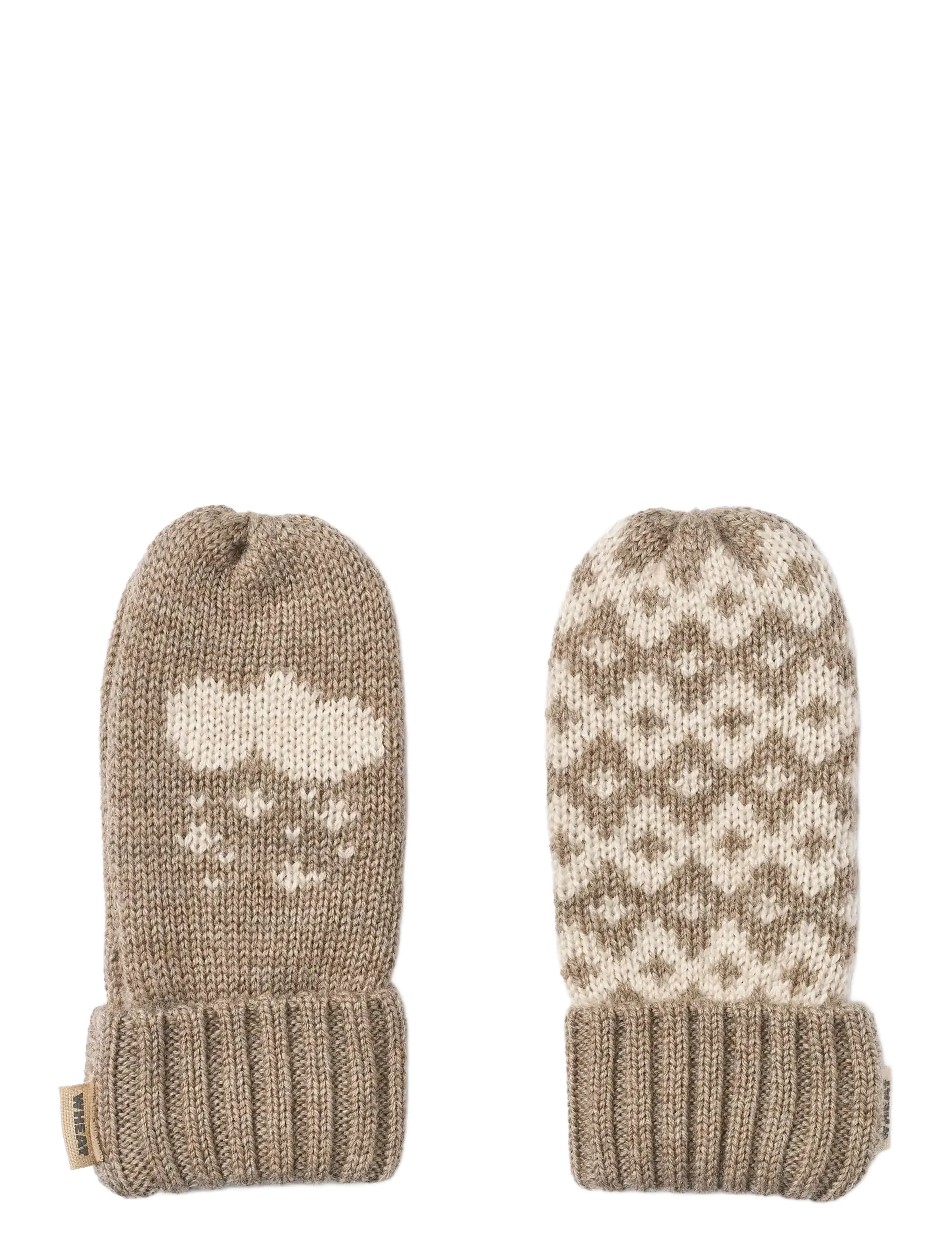 Wheat Jacquard Mittens Towsi, M, Beige, Handsker Og Vanter > Vanter, Børn