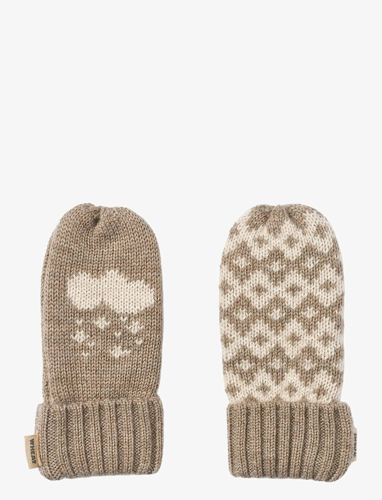 Wheat - Jacquard Mittens Towsi - vantar - grey camel melange - 0