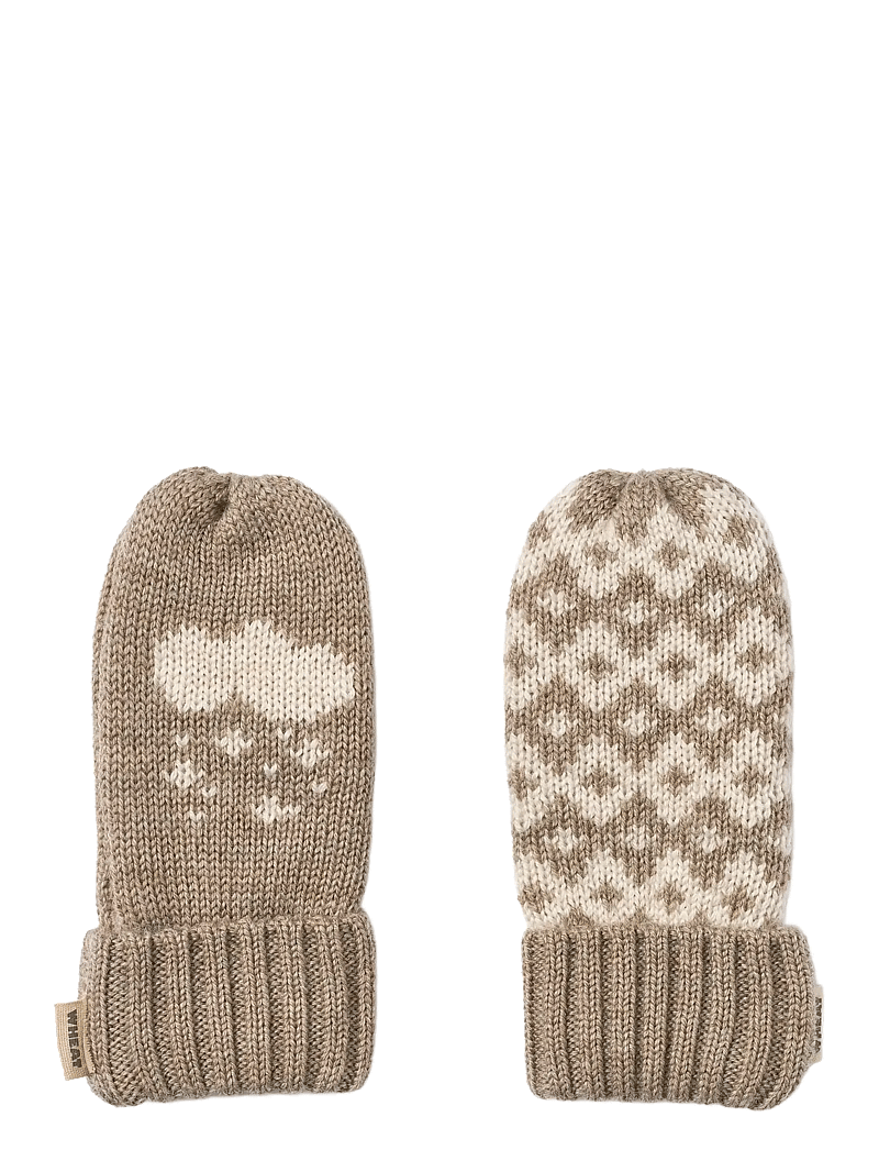 Wheat - Jacquard Mittens Towsi - vantar - grey camel melange - 0