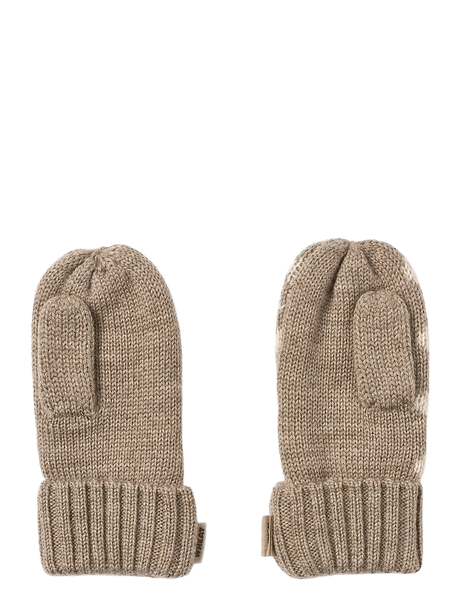 Wheat - Jacquard Mittens Towsi - handsker - grey camel melange - 1