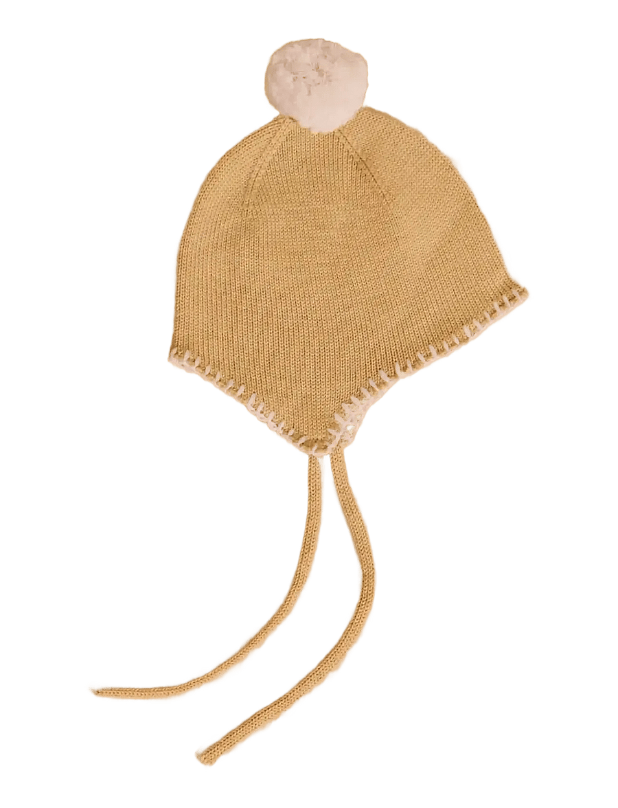Wheat - Knit Bonnet Pomma - beebimütsid - honey peach - 0