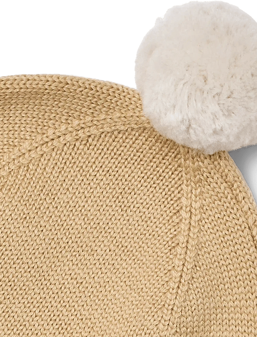 Wheat - Knit Bonnet Pomma - babymössor - honey peach - 2