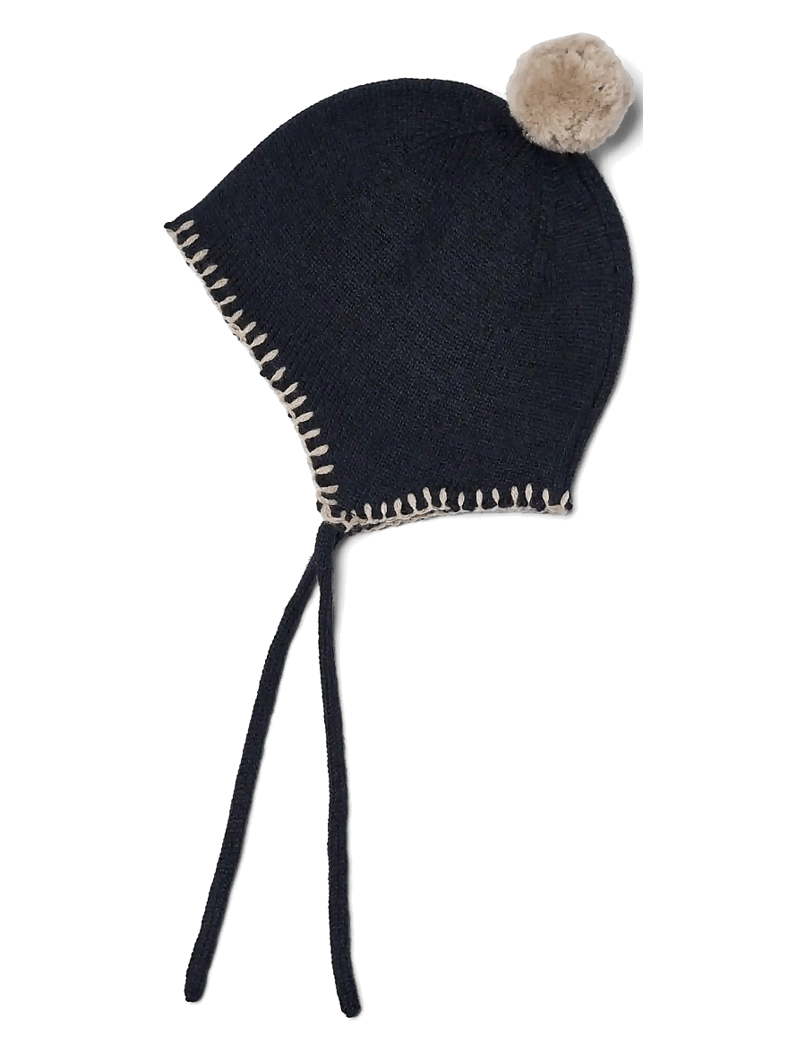 Wheat - Knit Bonnet Pomma - babymössor - navy - 1