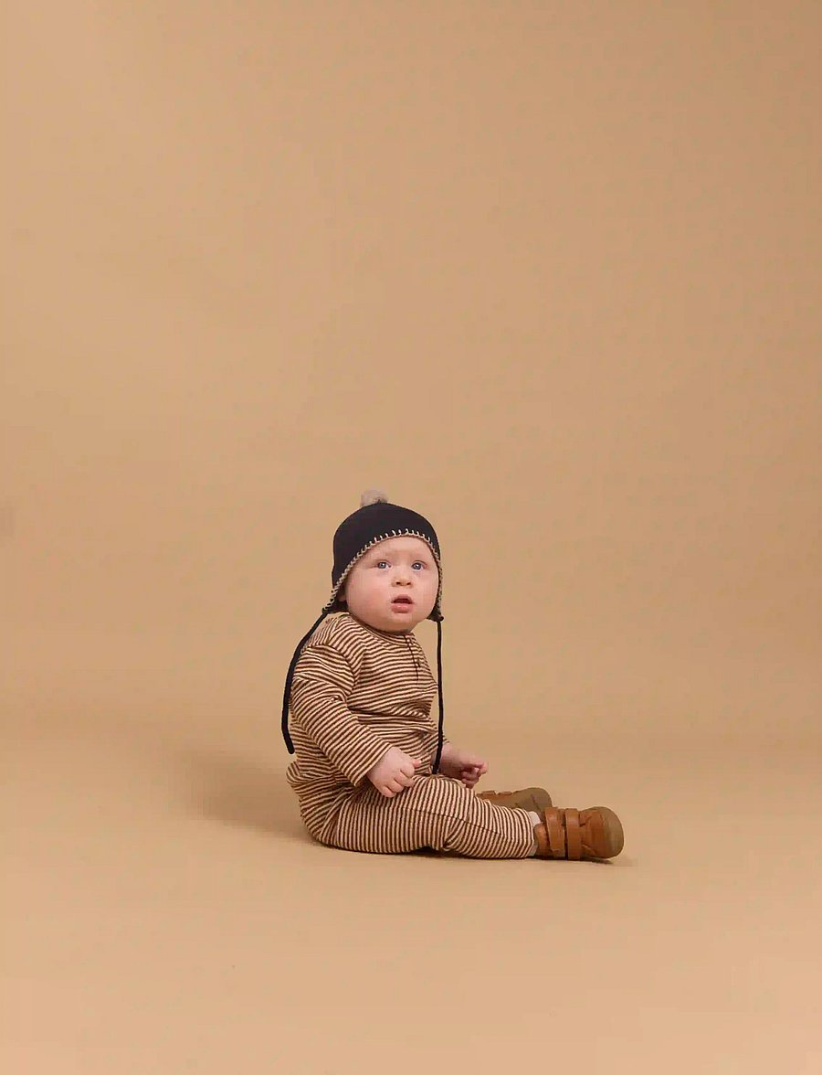 Wheat - Knit Bonnet Pomma - babymössor - navy - 0