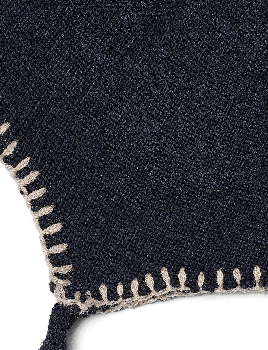 Wheat - Knit Bonnet Pomma - babymössor - navy - 2