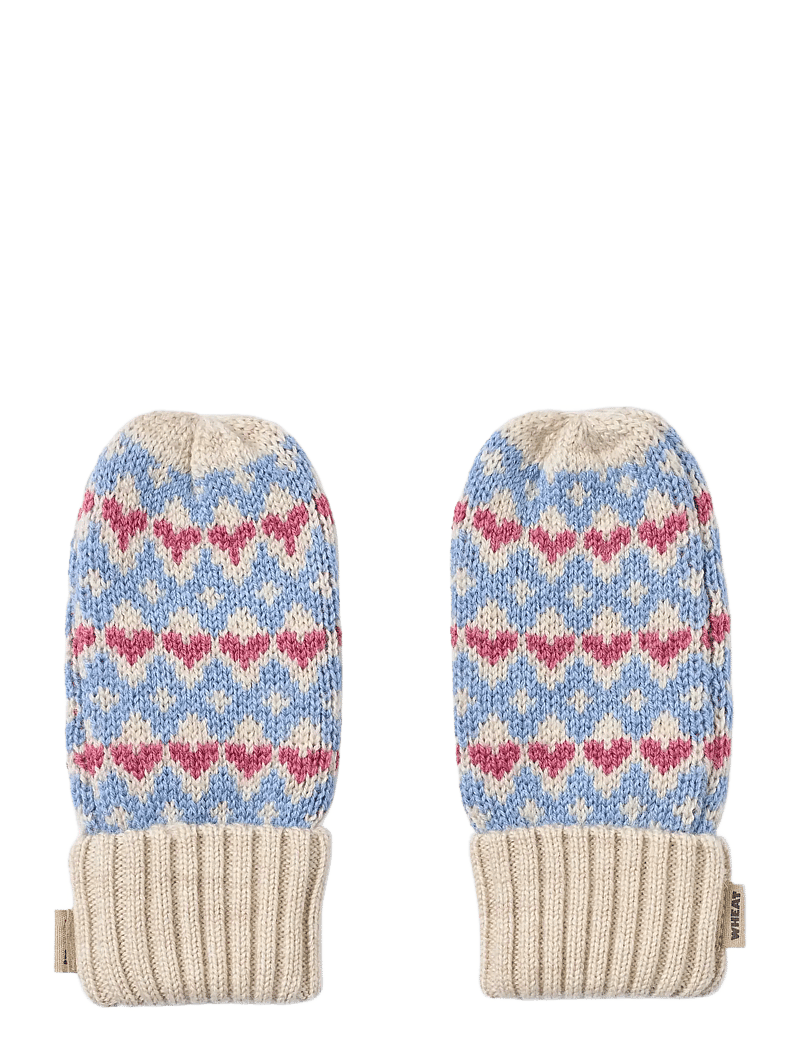 Wheat - Jacquard Mittens Haansi - handsker - blue - 0