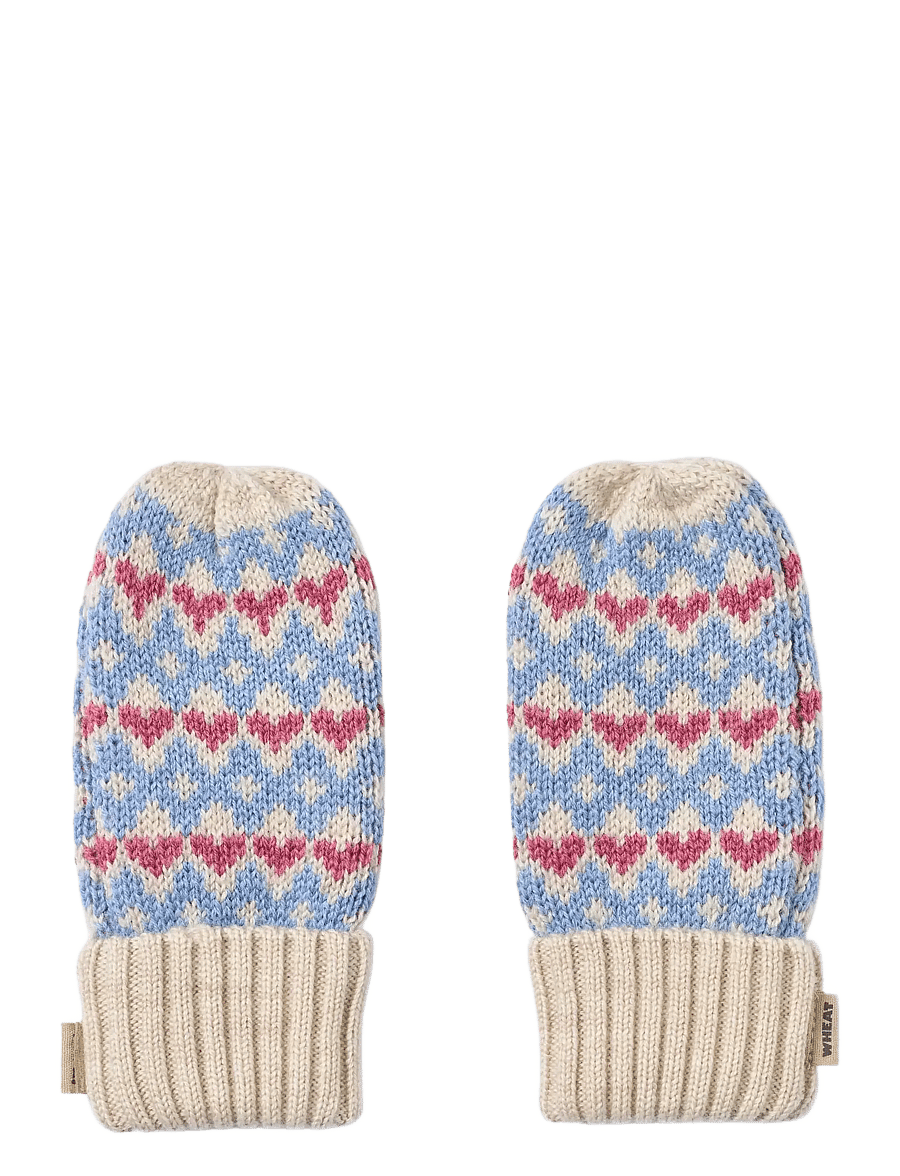 Wheat - Jacquard Mittens Haansi - handsker - blue - 0