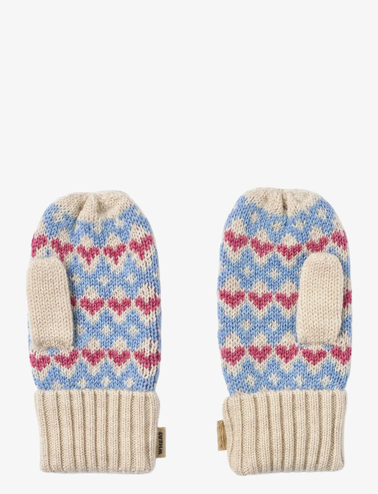 Wheat - Jacquard Mittens Haansi - handsker - blue - 1