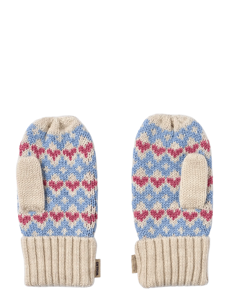 Wheat - Jacquard Mittens Haansi - handsker - blue - 1