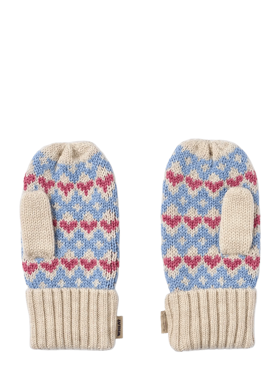 Wheat - Jacquard Mittens Haansi - handsker - blue - 1