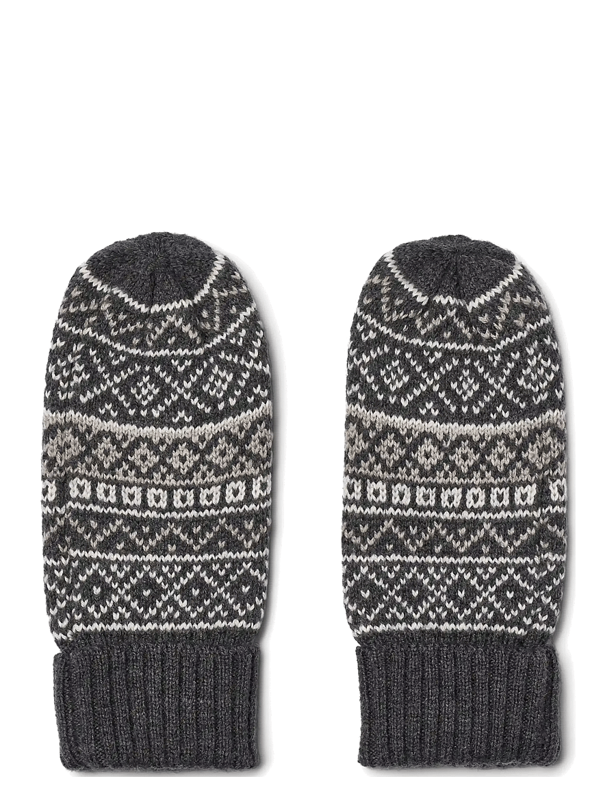Wheat - Jacquard Mittens Haansi - handskar - charcoal - 0