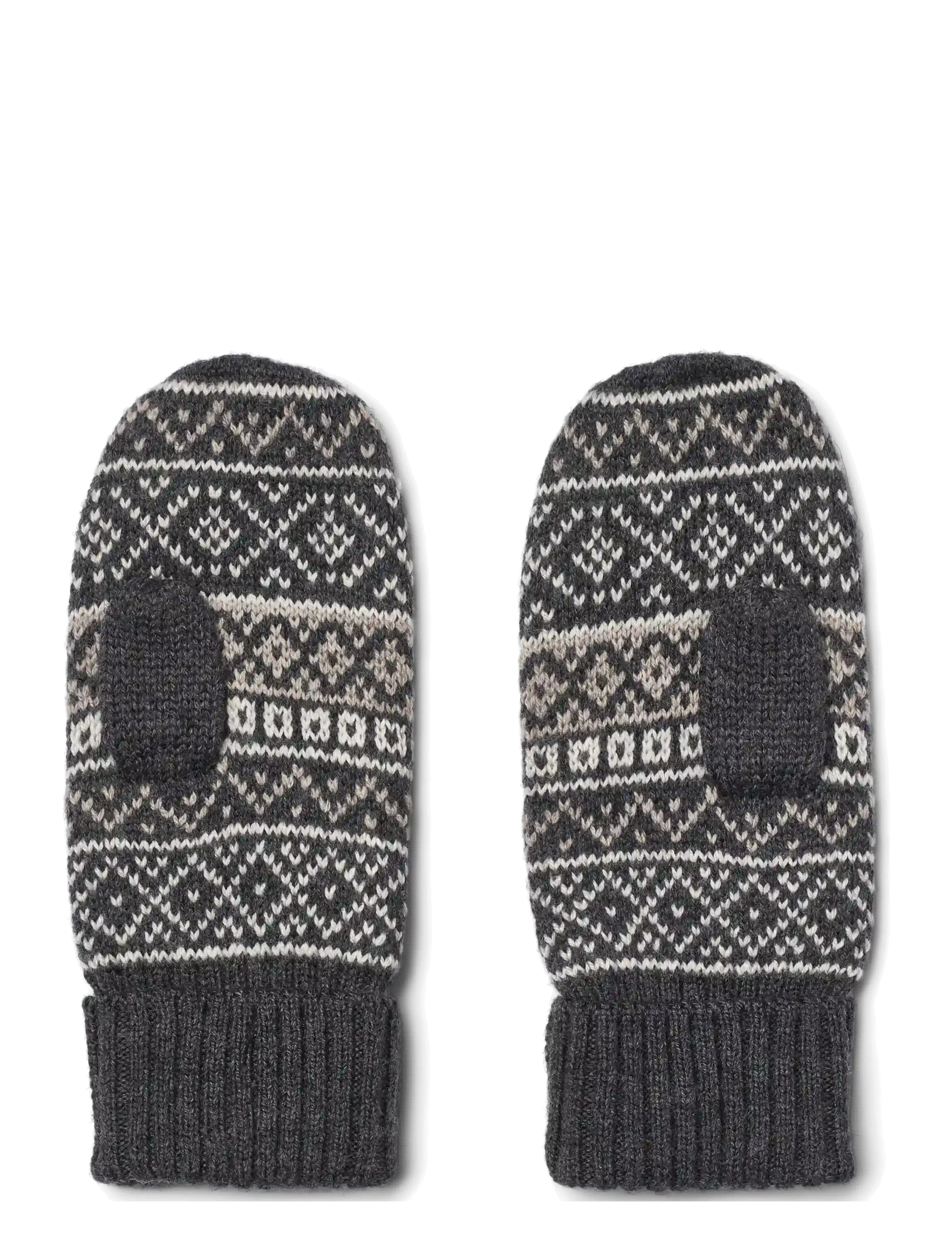Wheat - Jacquard Mittens Haansi - handskar - charcoal - 1