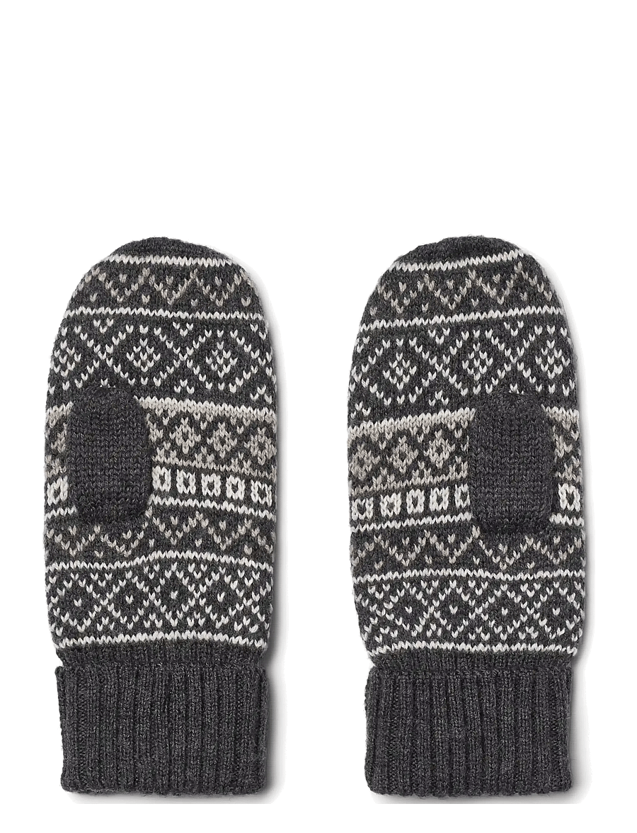 Wheat - Jacquard Mittens Haansi - handskar - charcoal - 1