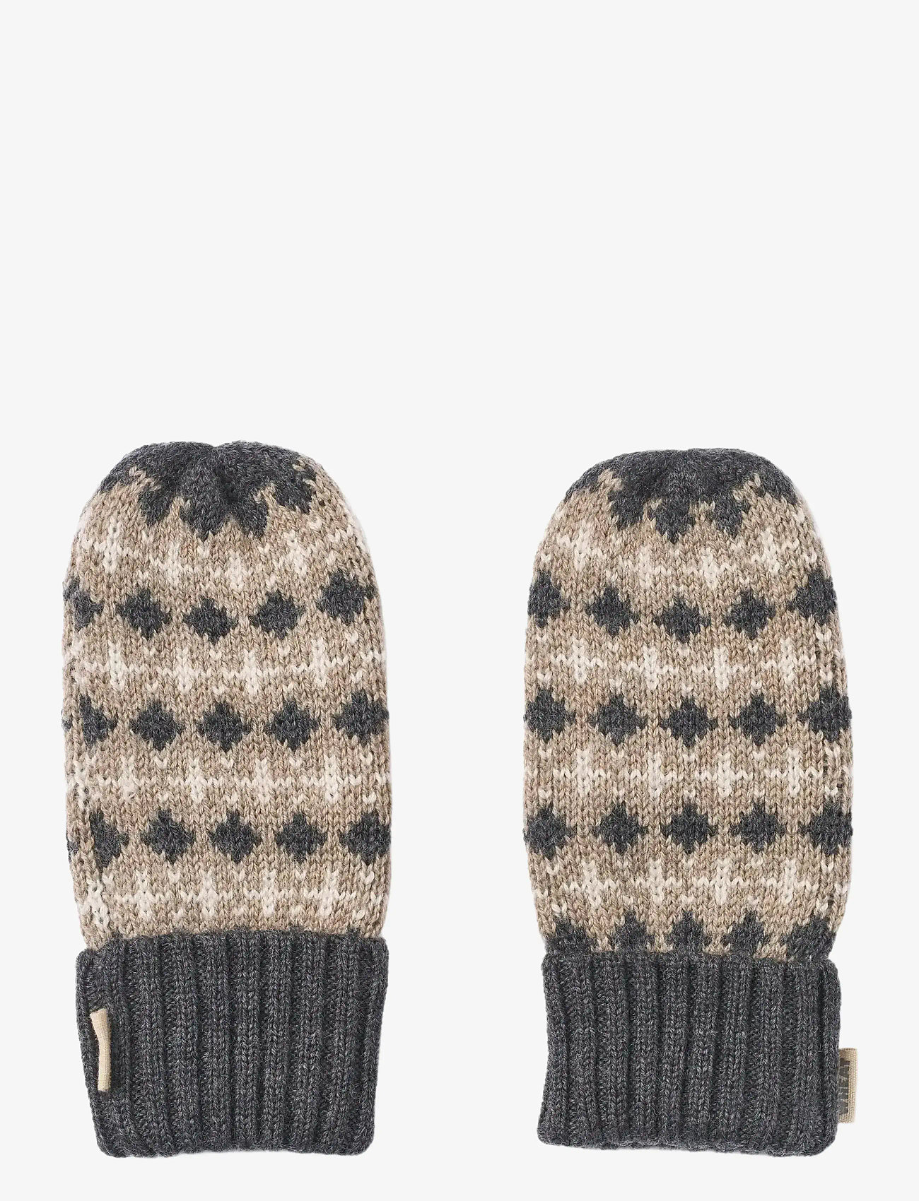 Wheat - Jacquard Mittens Haansi - handsker - charcoal melange - 0