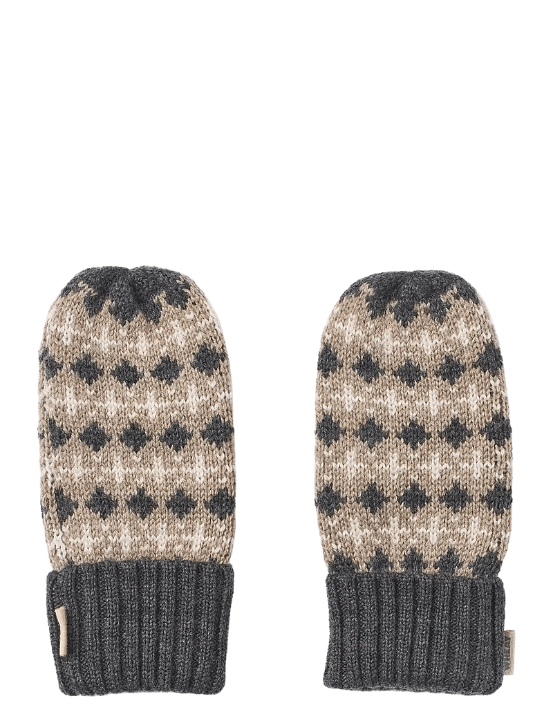 Wheat - Jacquard Mittens Haansi - handsker - charcoal melange - 0
