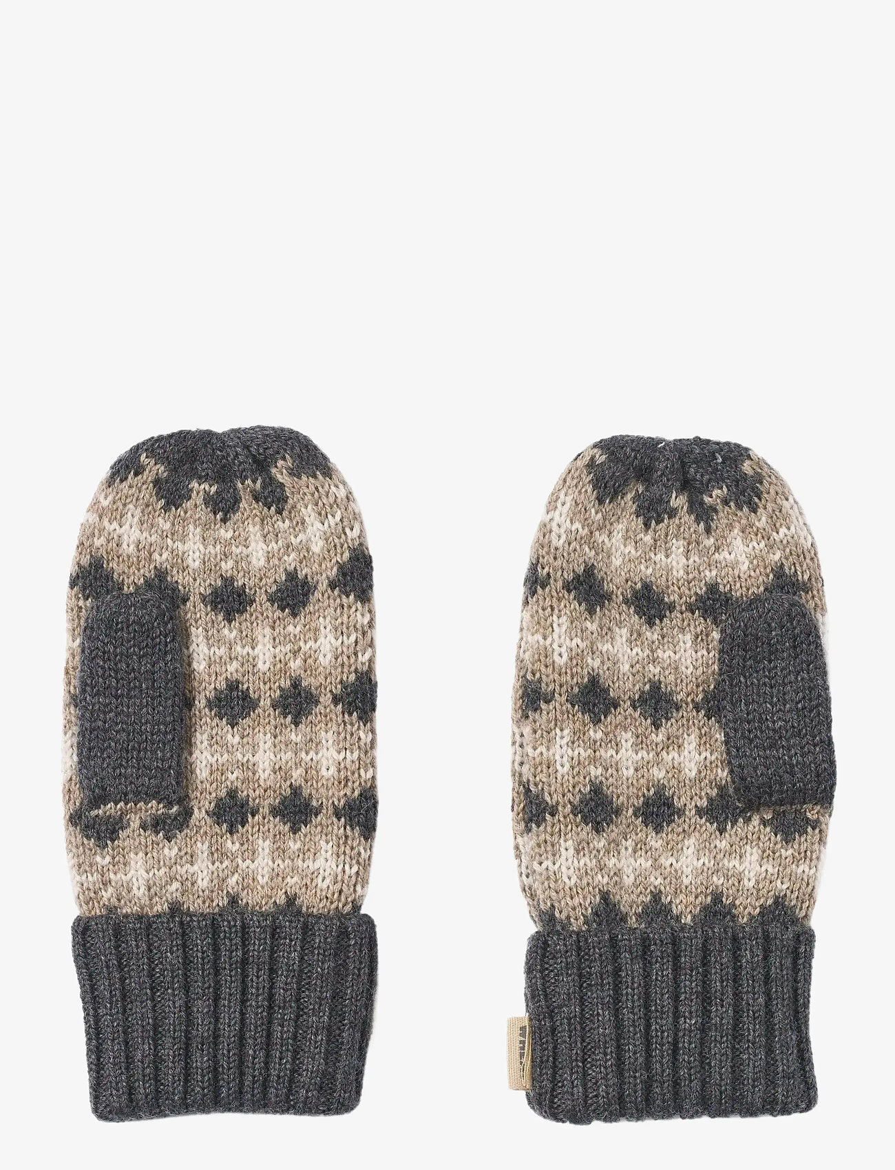 Wheat - Jacquard Mittens Haansi - handsker - charcoal melange - 1