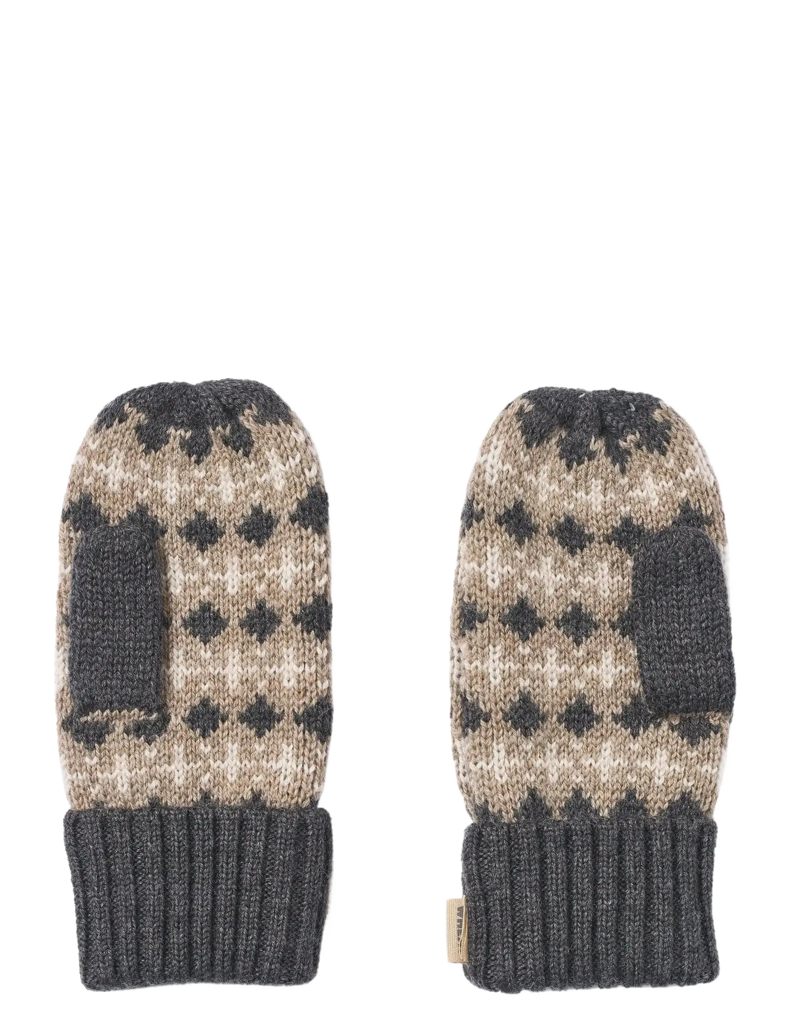 Wheat - Jacquard Mittens Haansi - handsker - charcoal melange - 1