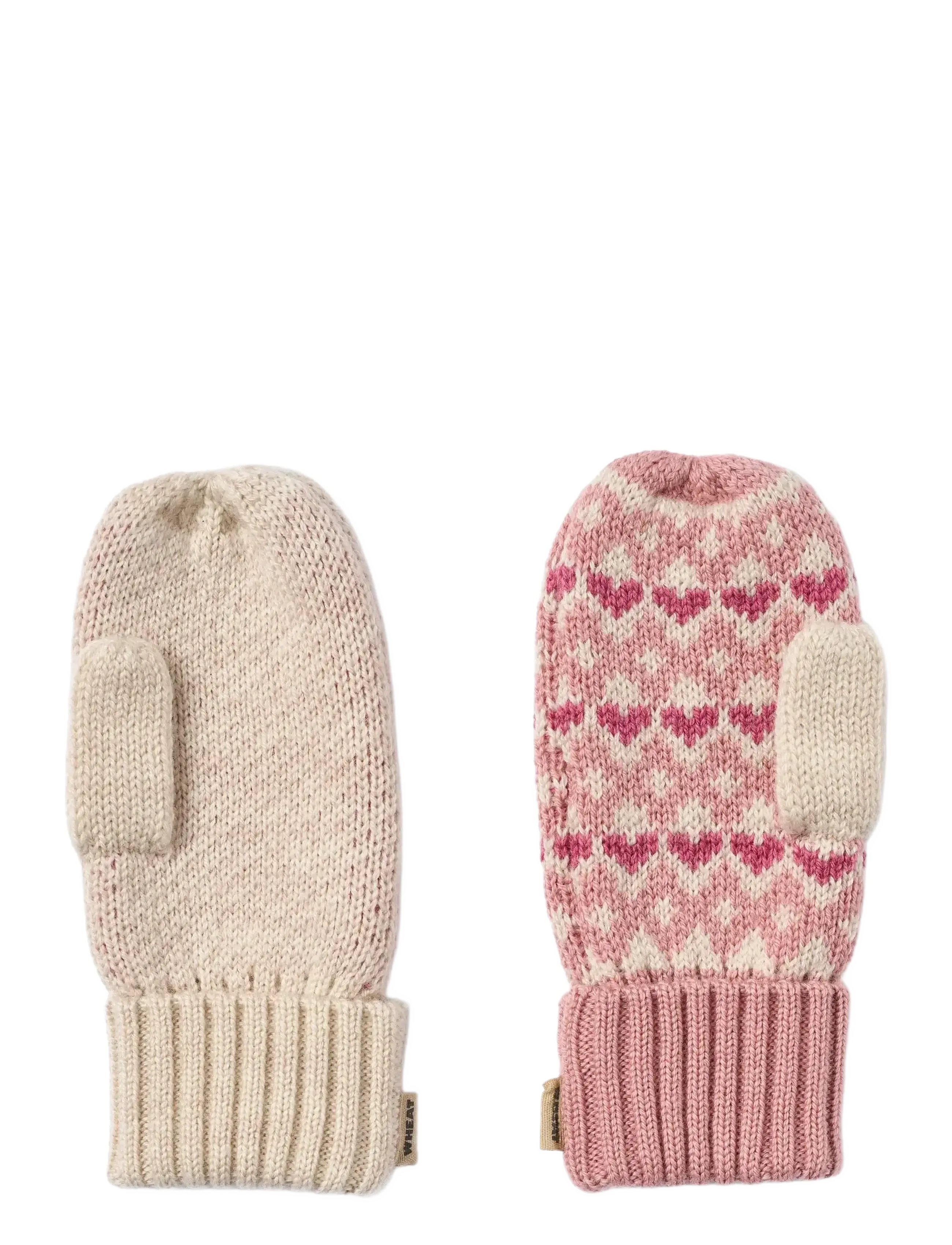 Wheat - Jacquard Mittens Haansi - accessories - rose - 2