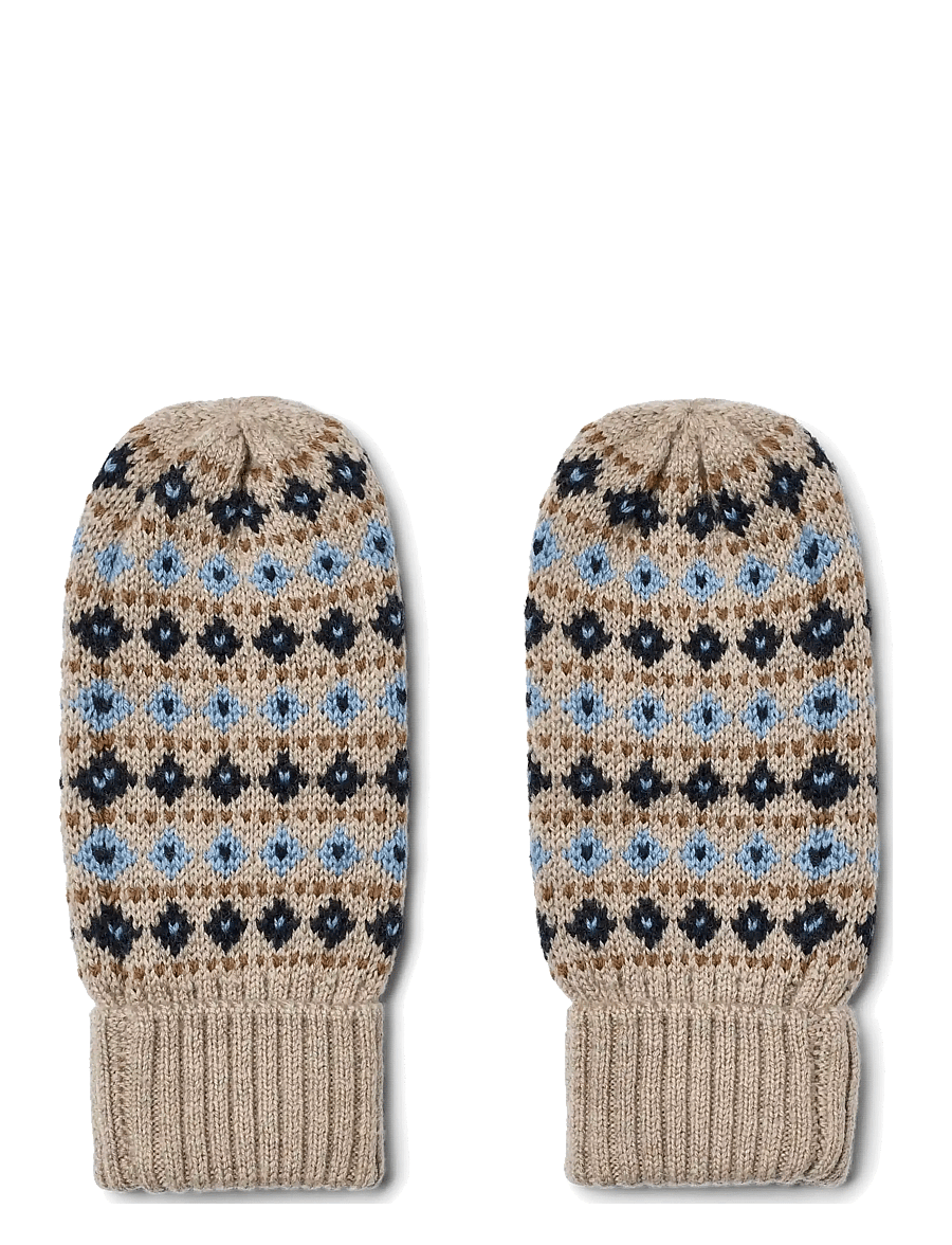 Wheat - Jacquard Mittens Haansi - handschuhe - warm sand melange - 0