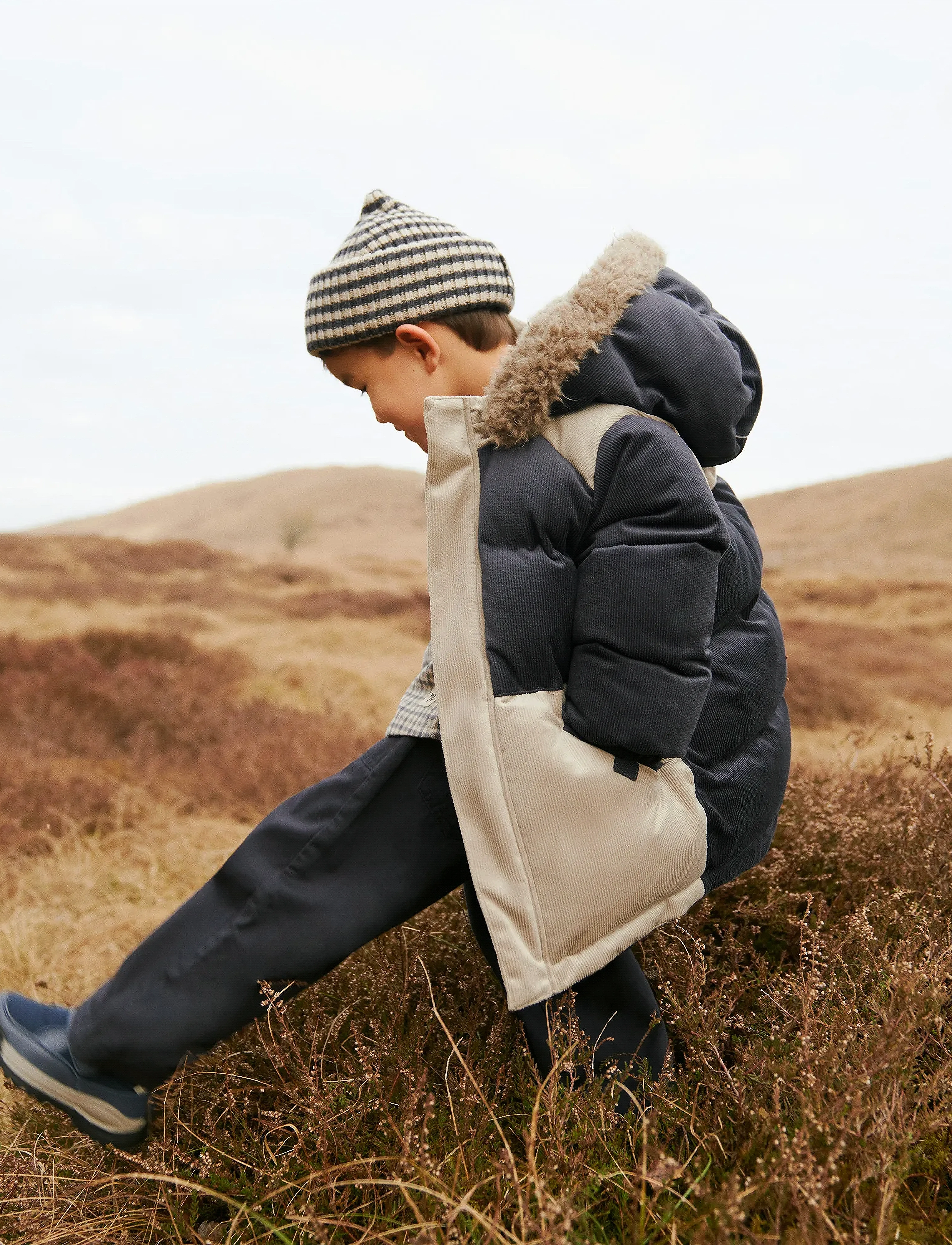 Wheat Beanie Topper, 1-3Y, Grey, Huer > Beanie, Børn