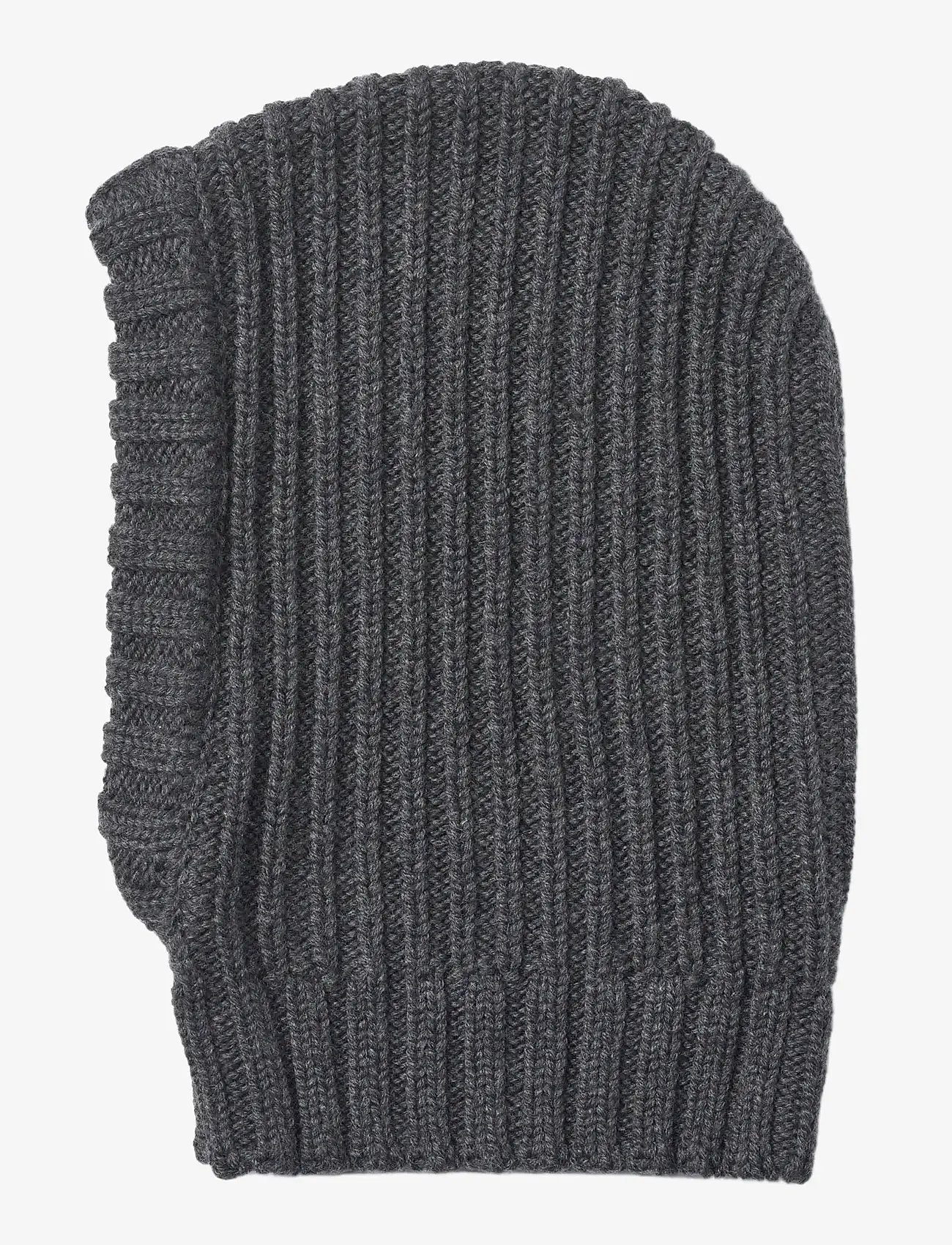 Wheat - Knitted Balaclava Woolao - aksessuaarid - charcoal melange - 0