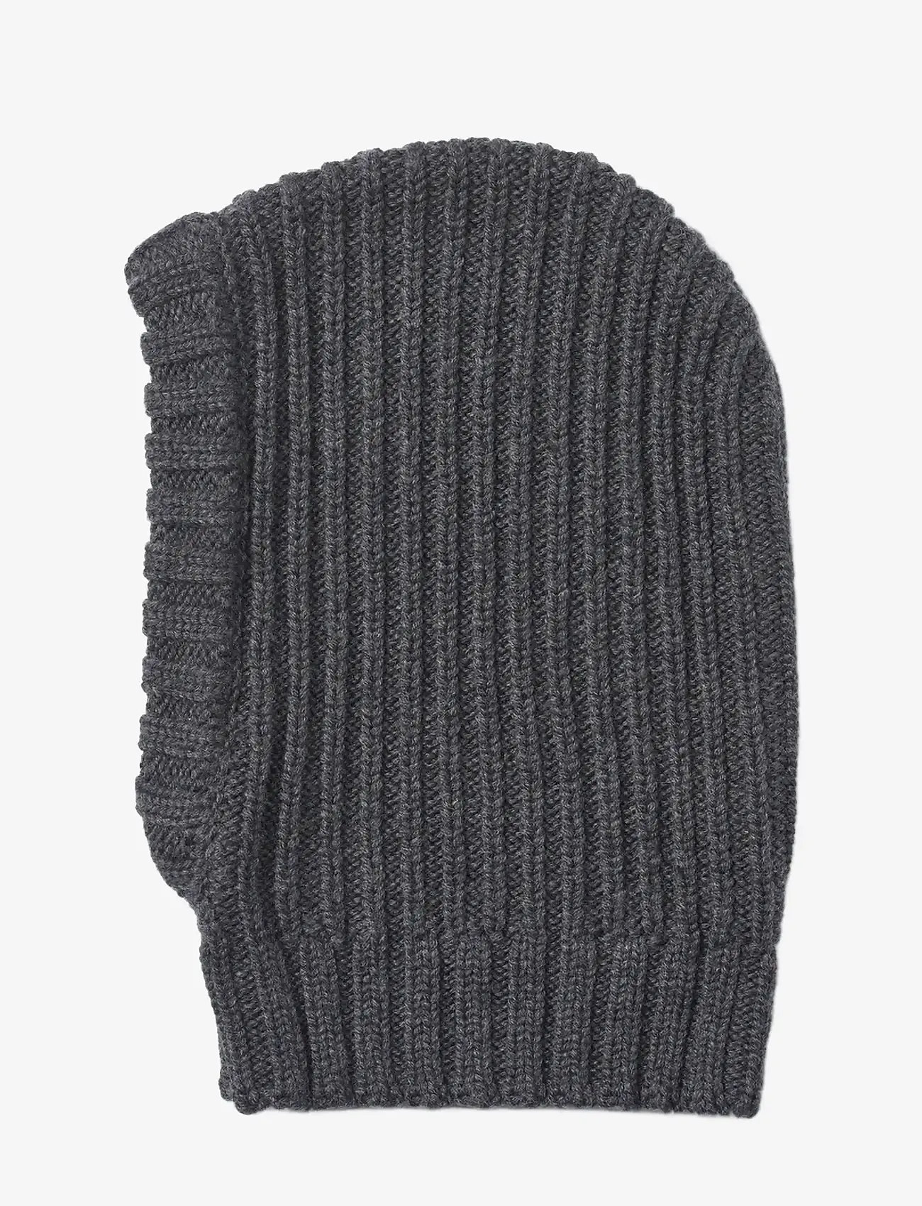 Wheat - Knitted Balaclava Woolao - aksessuaarid - charcoal melange - 1
