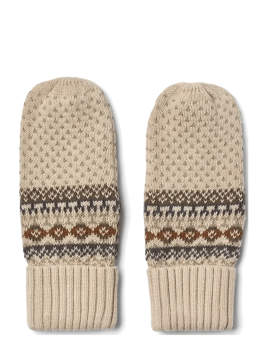 Wheat - Jacquard Mittens Cotta - gloves - brown - 0