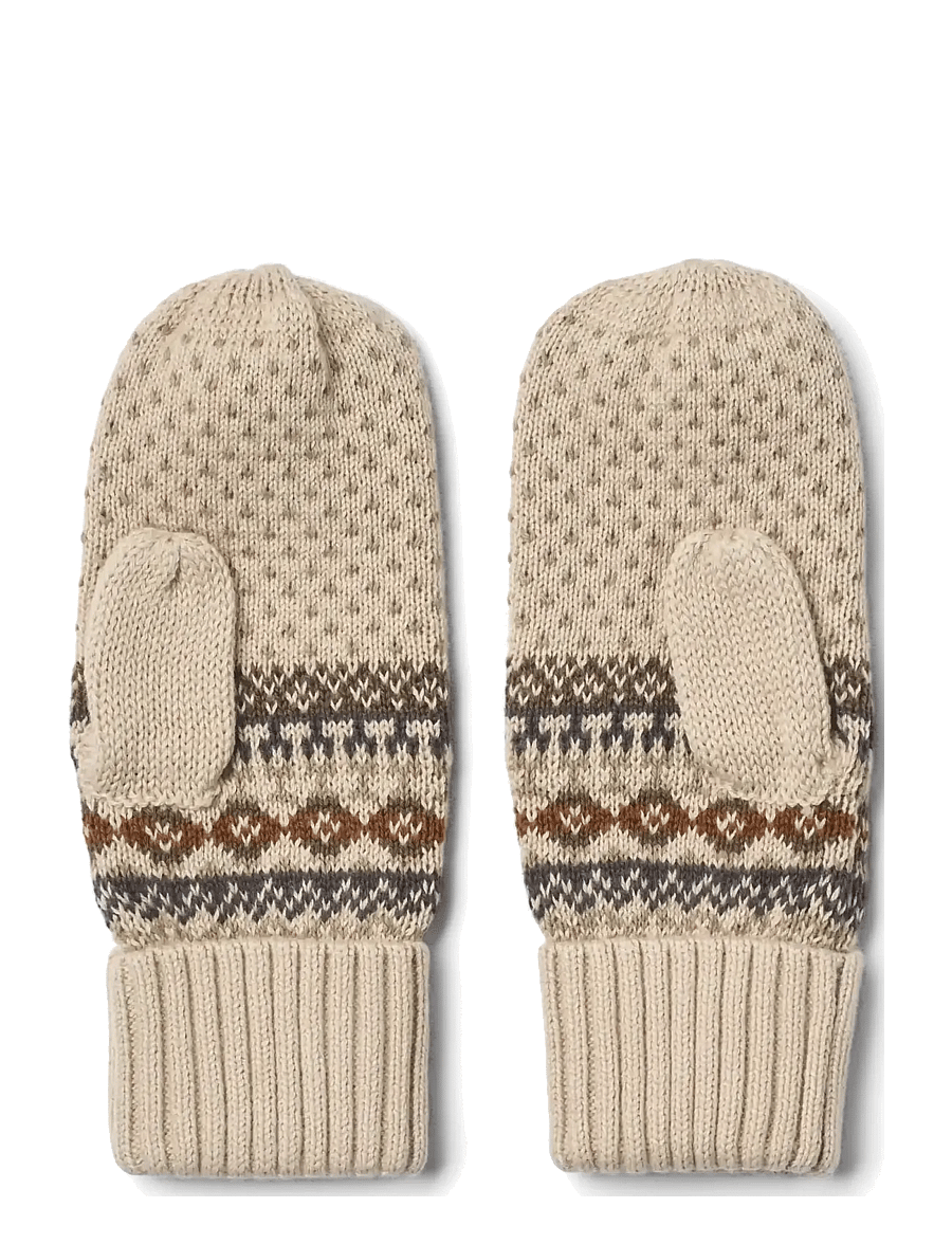 Wheat - Jacquard Mittens Cotta - gloves - brown - 1