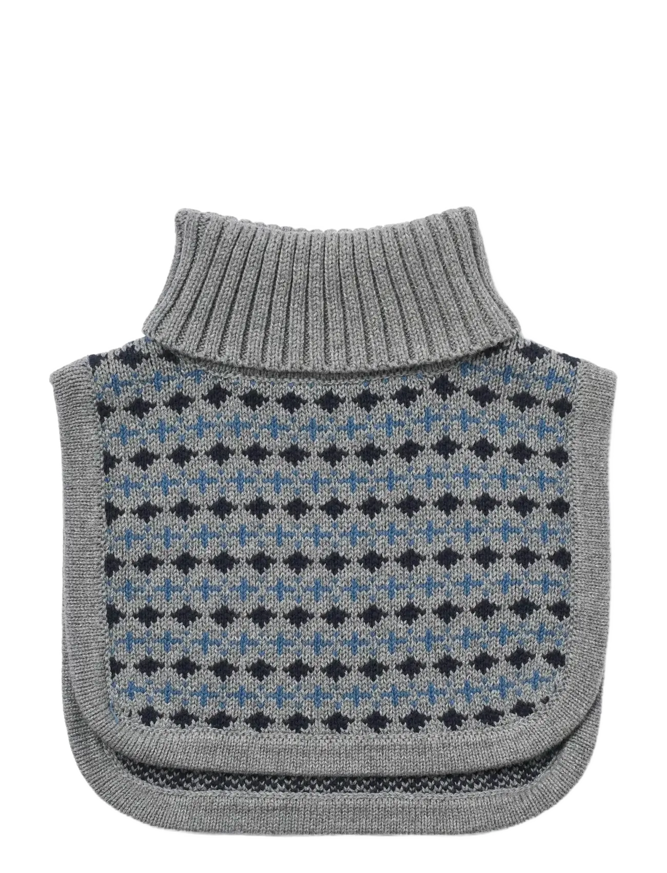 Wheat Jacquard Neckwarmer Stoffe - Sallid - GREY MELANGE / blue