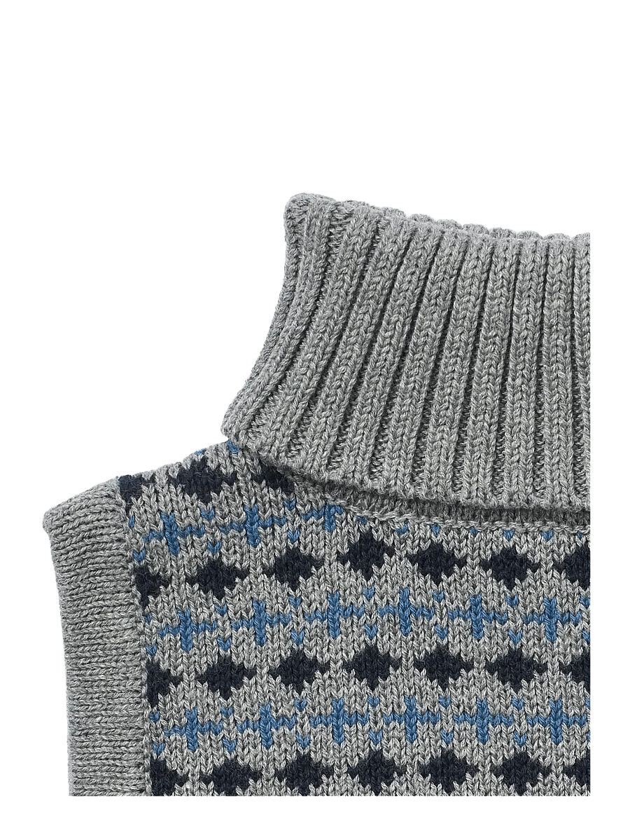Wheat - Jacquard Neckwarmer Stoffe - kaelussallid - grey melange - 1