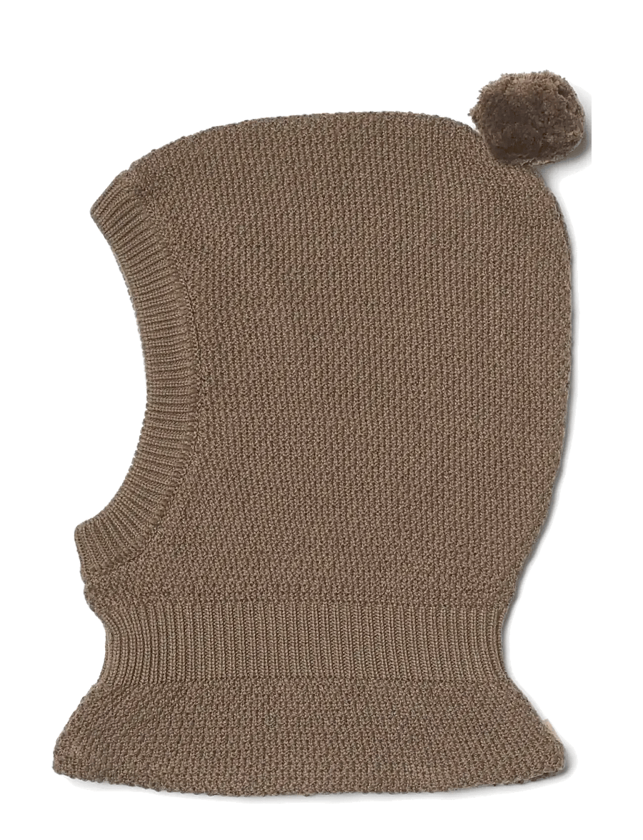 Wheat - Knit Balaclava Pomi - vinteraccessoarer - dry wood - 0