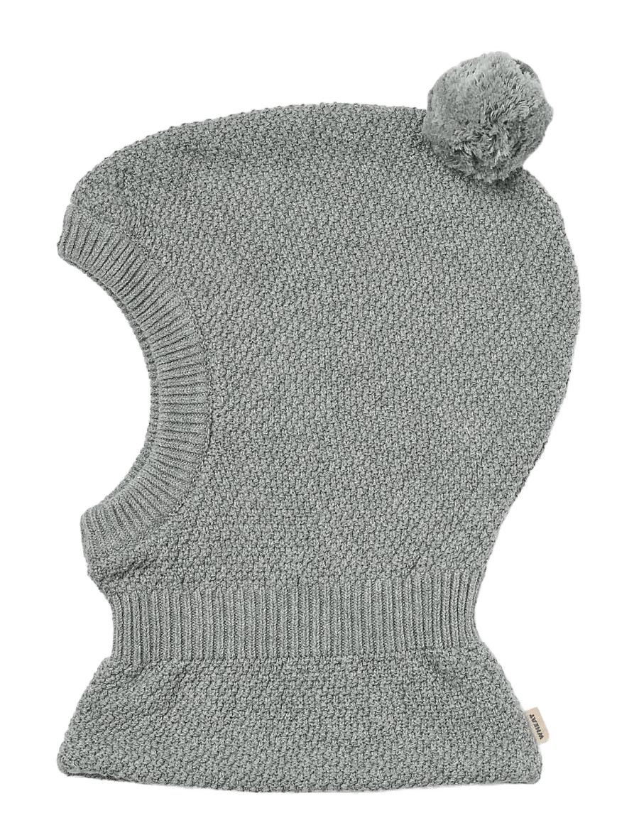 Wheat - Knitted Balaclava Pomi - talveaksessuaarid - grey melange - 0
