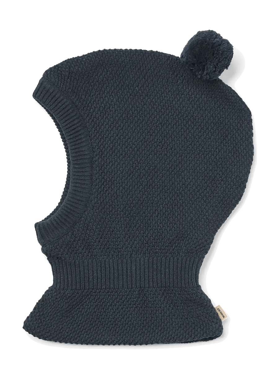 Wheat - Knitted Balaclava Pomi - vinter tilbehør - ink melange - 0