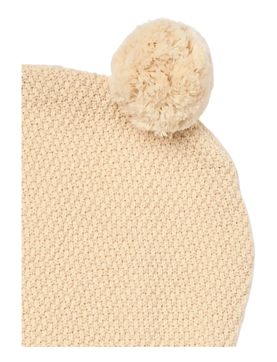 Wheat - Knitted Balaclava Pomi - talveaksessuaarid - offwhite melange - 1