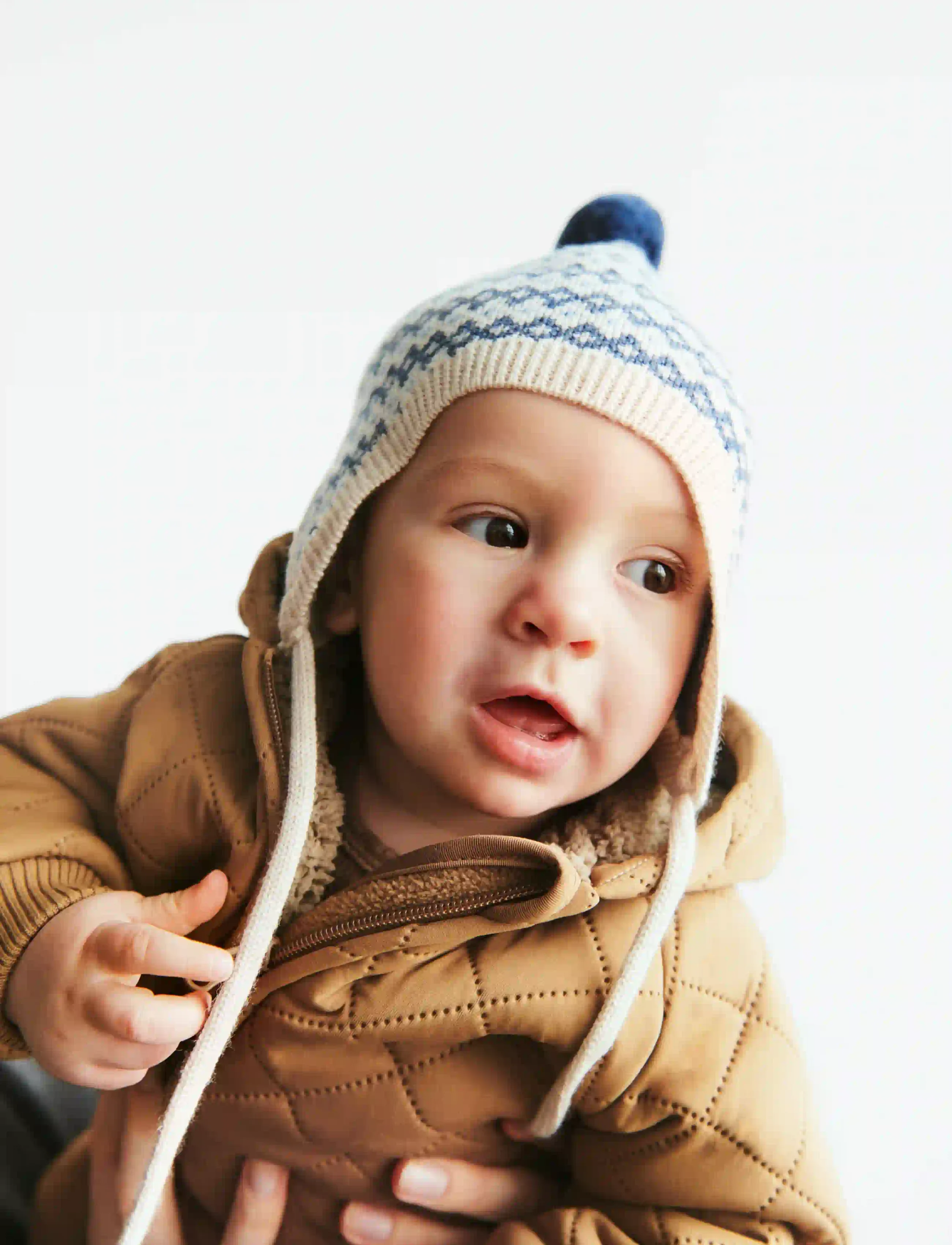 Wheat Knit Bonnet Liro, 3-9M, Blue, Huer > Babyhuer, Børn