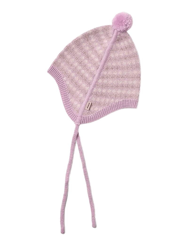 Wheat - Knit Bonnet Liro - babymössor - lavender iris - 0