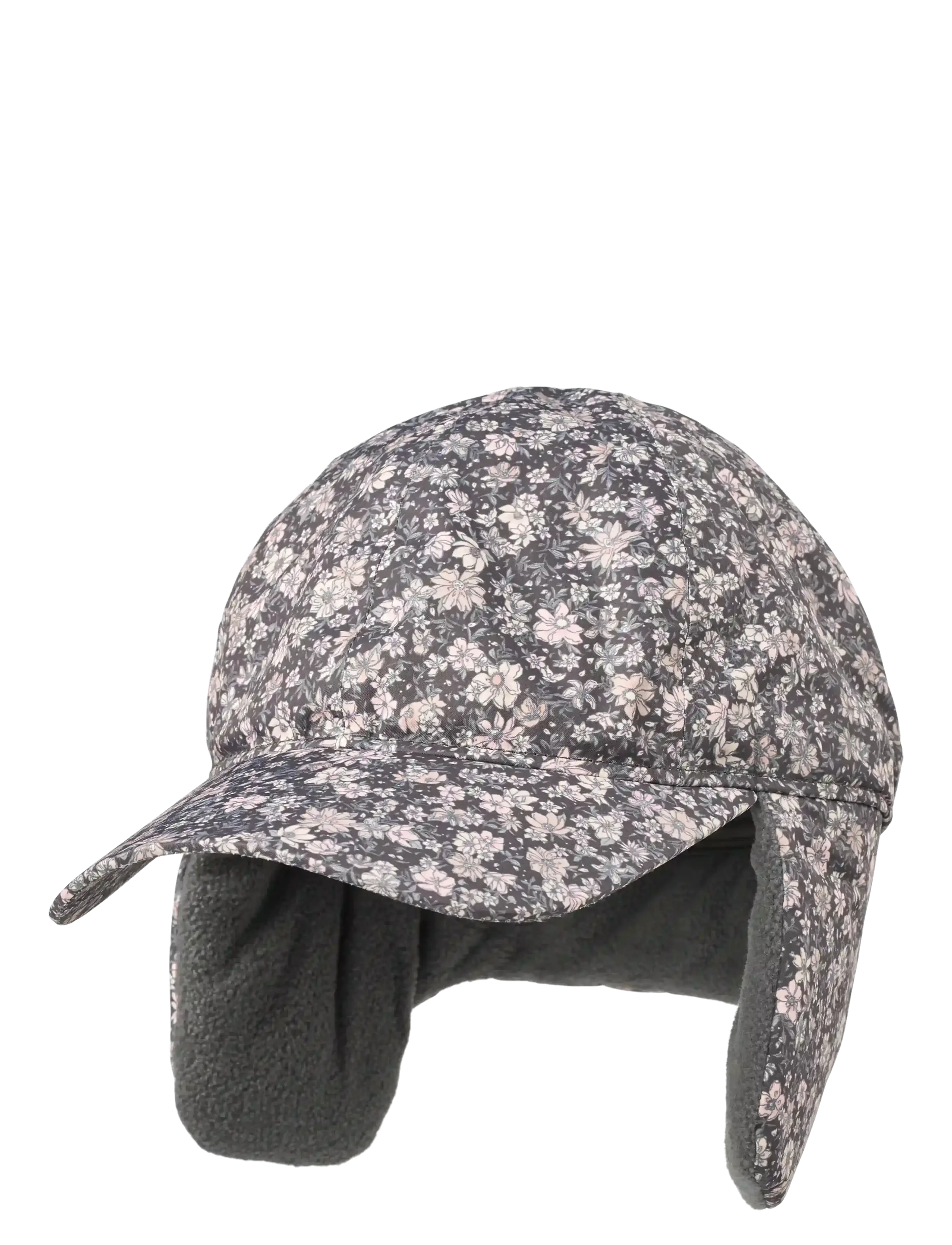 Wheat Cap Hoffa - Kinder 98-134 - DARK CHARCOAL FLOWERS / grey