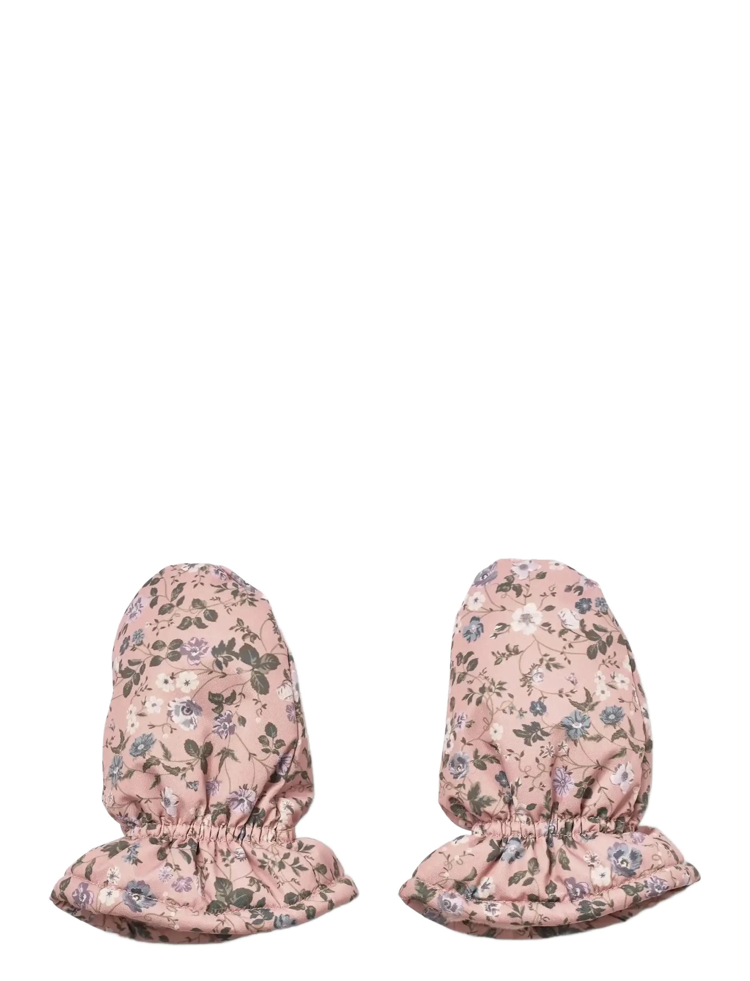 Wheat Puffer Baby Mittens Muffu, Børn, Vatterede Baby Luffer, Pink, Str: 3-6M