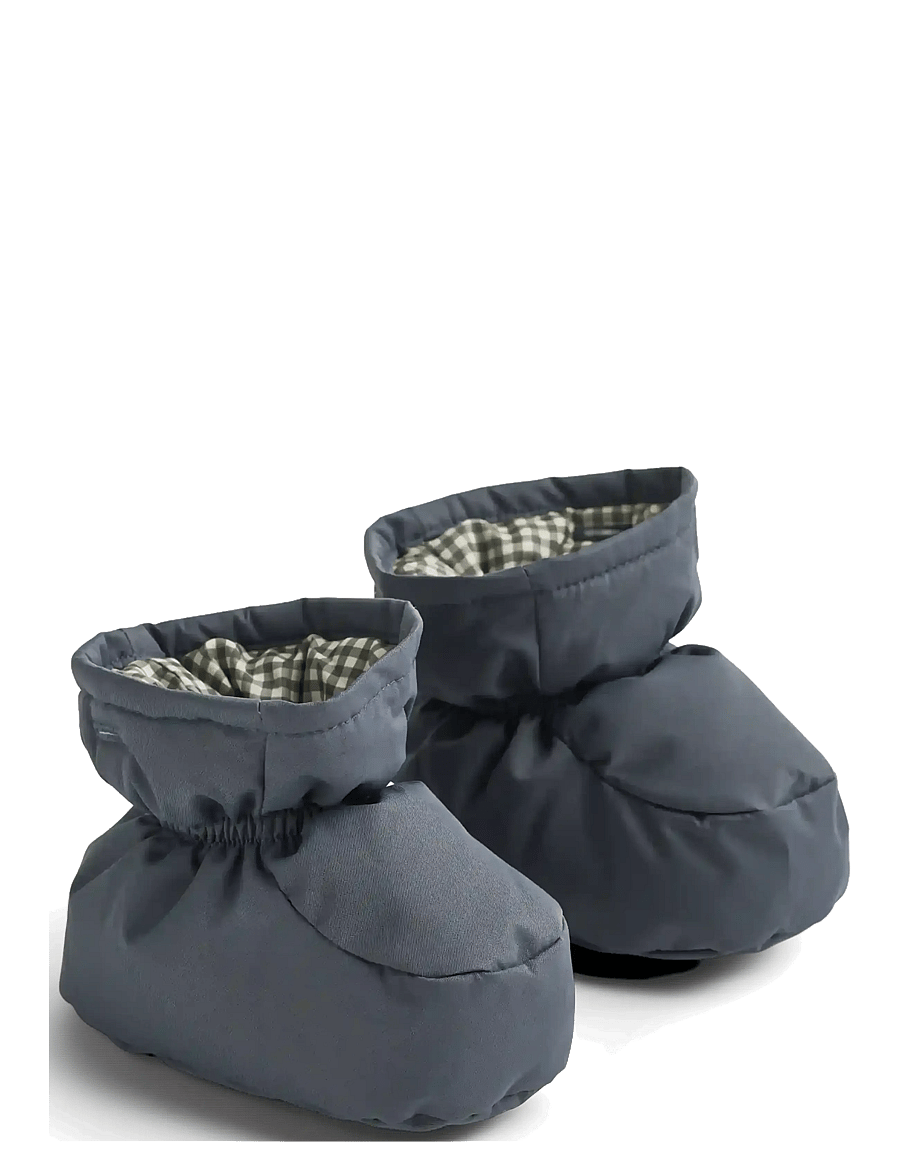 Wheat - Puffer Baby Booties Fuffa - baby tossor - greyblue - 0