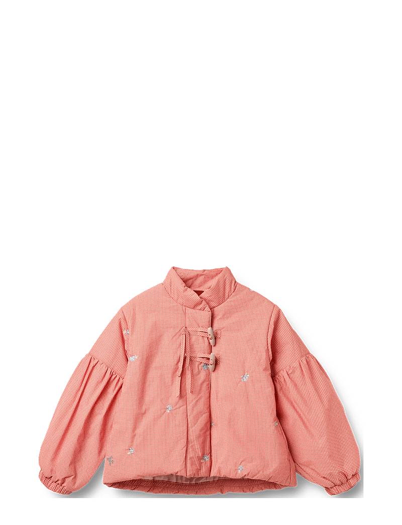 Wheat - Lightweight Puffer Jacket Sola - vinterjackor - red check - 1
