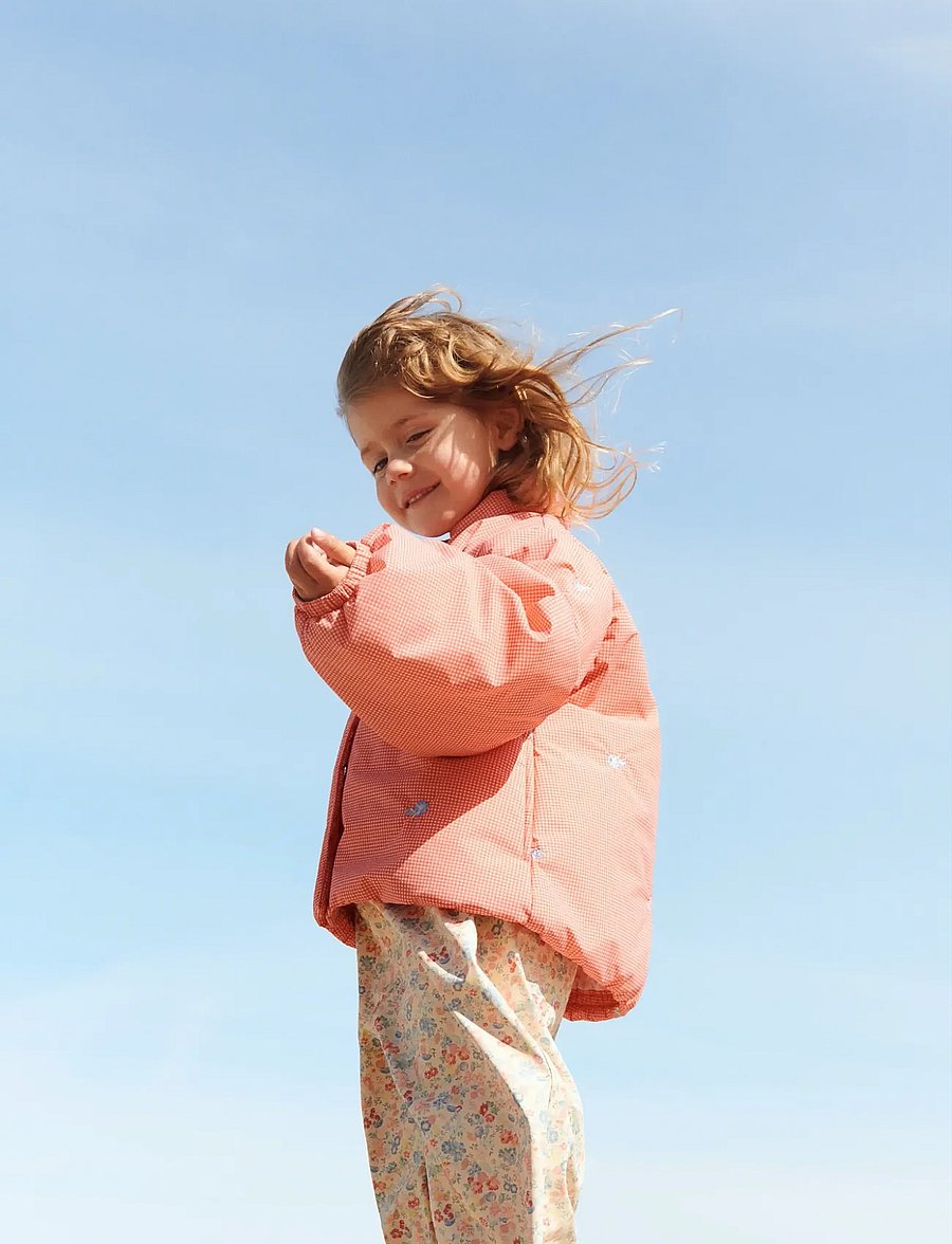 Wheat - Lightweight Puffer Jacket Sola - red check - 0