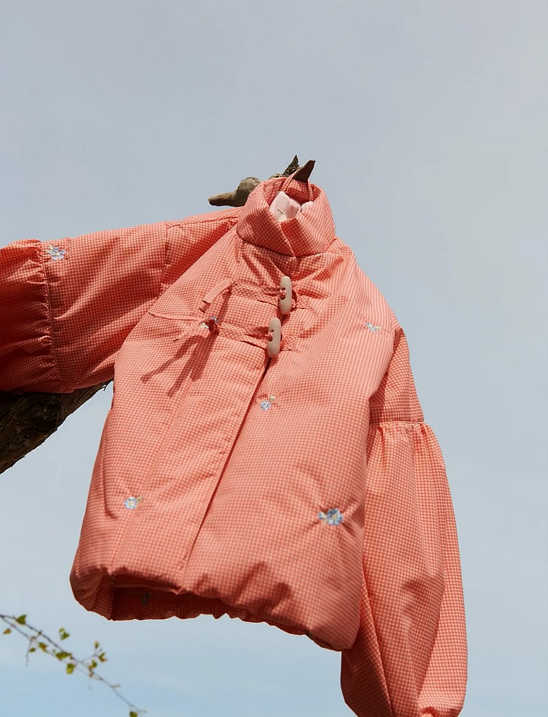 Wheat - Lightweight Puffer Jacket Sola - vinterjackor - red check - 4